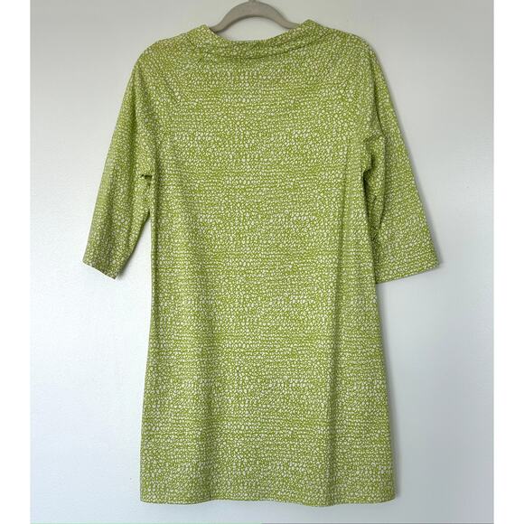 EUC Marimekko 100% Cotton Dress Medium Lime Green White Abstract Print Tunic - Picture 7 of 16